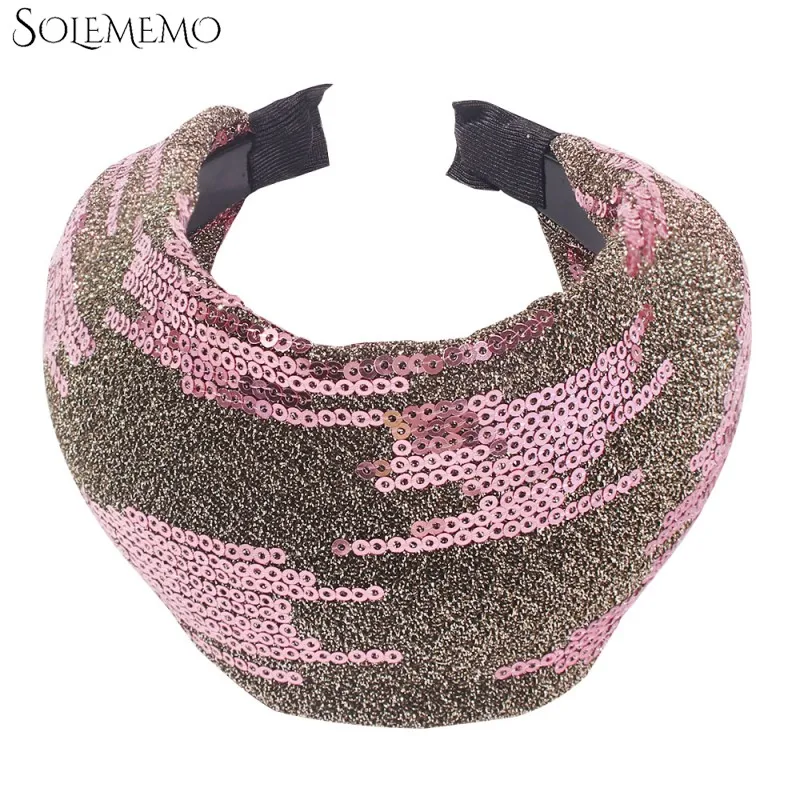 Модные широкие повязки для волос для женщин Solememo блестящие повязки для волос с блестками головной убор ювелирные аксессуары для волос Головные уборы F1016