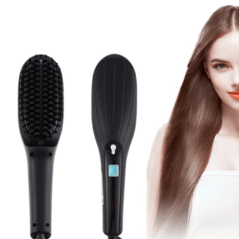 

Steam Ionic Hair Straightener Brush Professional Portable Hair Straightening Comb Fast Heating Straighten Flat Iron With Steamer