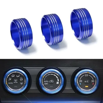 

For Subaru Impreza WRX/STi Knob Ring Covers Aluminum Climate Control Parts New