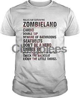 Rules for Surviving Zombieland Cardio Double tap Beware of bathrooms Shirt Unisex | Мужская одежда