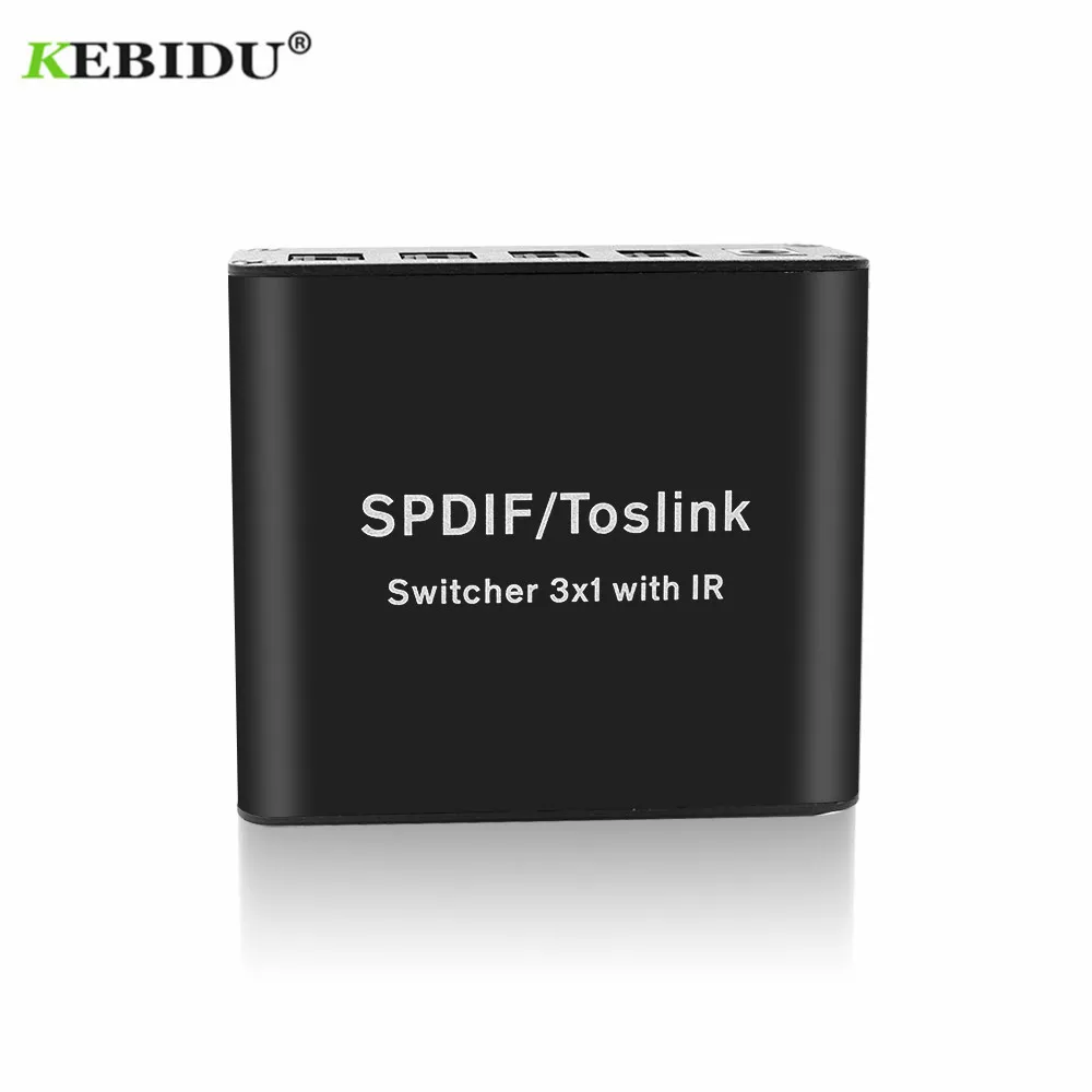 KEBIDU оптический аудио переключатель SPDIF/TOSLINK сплиттер 3x1 с ИК-пультом дистанционного управления Поддержка цифрового DTS 5,1 аудио коммутатор