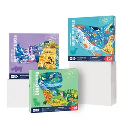 Quebra cabeça inteligente para crianças, brinquedo educacional para adultos, dinossauro, rinoceros, baleias, brinquedo para educação inicial, 2021