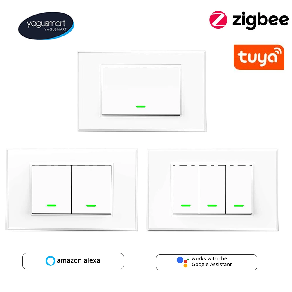 Умный кнопочный переключатель Yagusmart Tuya Zigbee умный Zigbee2MQTT SmartThing Alexa Google Home