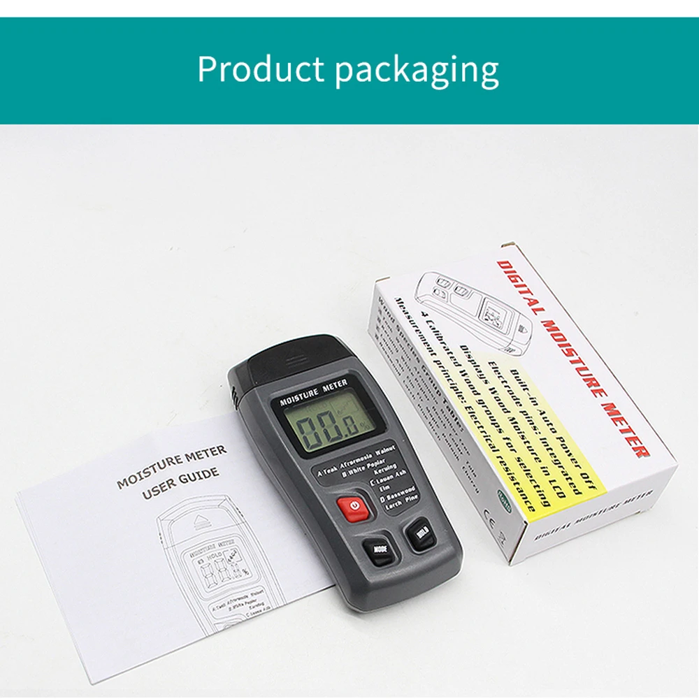 Digital Wood Moisture Meter Professional 0~99.9% Timber Hygrometer Portable Tool LCD Display Handheld Timber Damp Detector EMT01 wood moisture meter