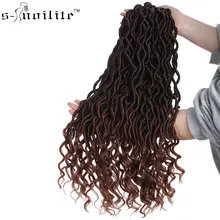 SNOILITE 20 дюймов богиня Омбре Faux locs волосы для заплетания, кудрявые 24 Ранда/упаковка богемные синтетические жгуты для вплетания волос