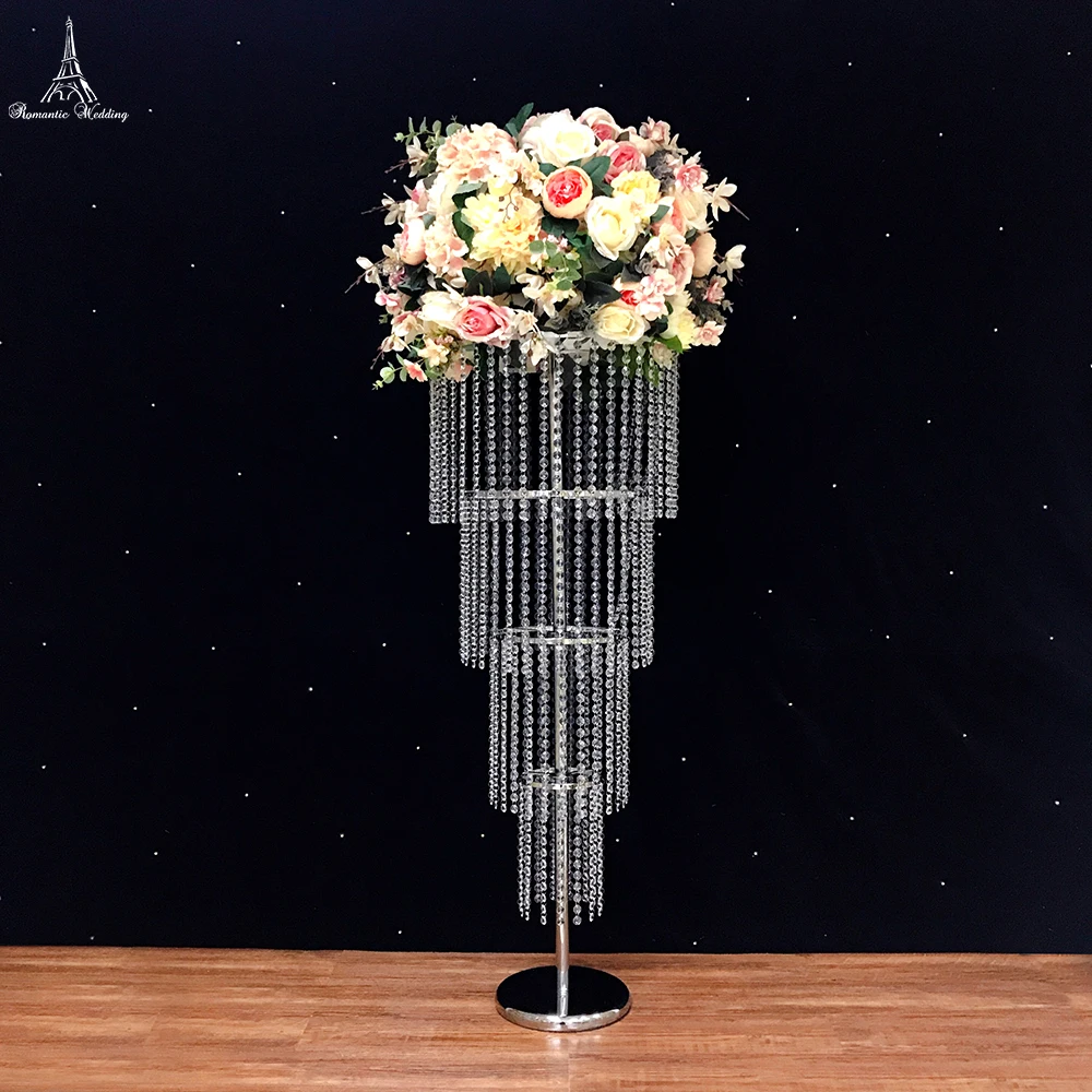 

10pcs/bag 47 inches Tall Metal Silver Flower Stand with Acrylic for Wedding Event Decoration Modern Decor Table Centerpiece