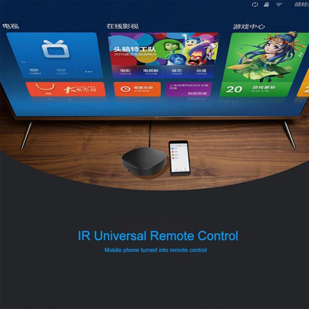 Black Universal A1 Settop Box Mini Wifi Wireless Smart IR Remote Control Home Automation for TV Air Conditioner Speaker 1pc