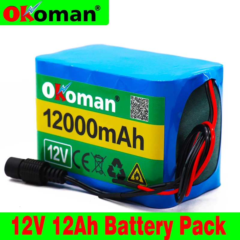 Okoman Высокое качество 12V 12Ah 18650 литиевая батарея 12 6 V 12000mAh аккумуляторная с BMS для 75 W