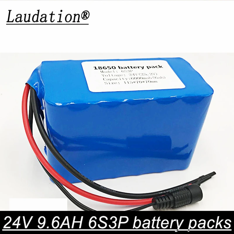 

Laudation 25.2V 9.6Ah 6S3P 18650 lithium battery Rechargeable Battery with charger For GPS Navigator/Camera/Golf Car/Bike