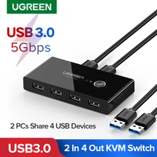 UGREEN KVM Switch USB Switch USB 3.0 2.0 per il PC Del Computer Portatile Computer di Condivisione 2 4 Dispositivi USB Periferica di Condivisione Switcher tastiera