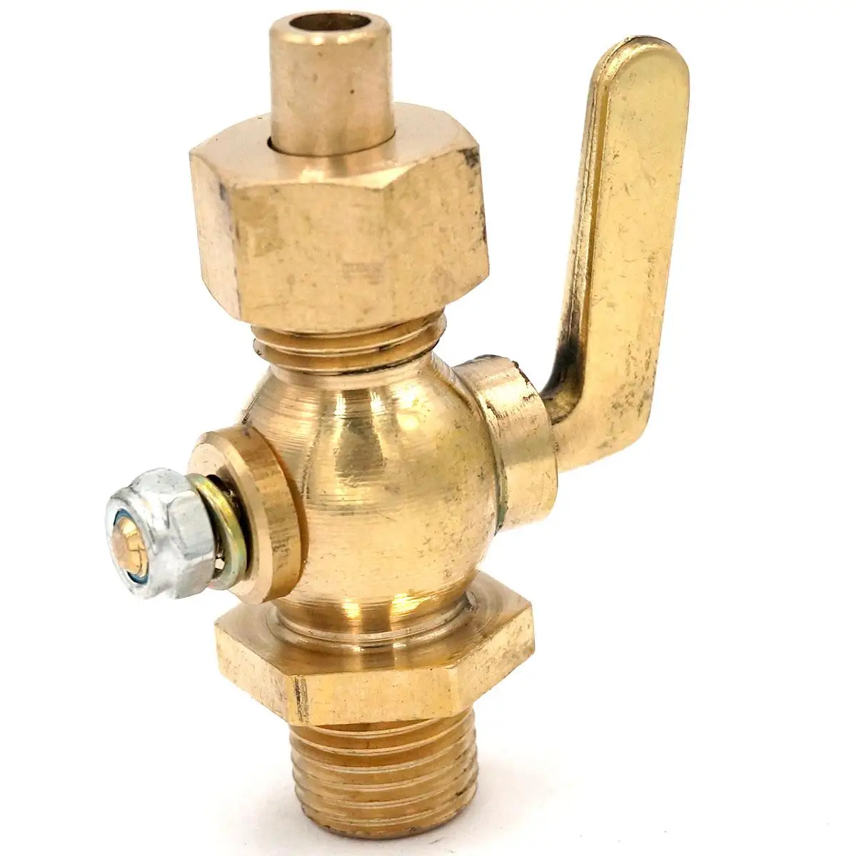 1/4" Bsp Male To Socket Welded Brass Drain Petcock Shut Off Valve For