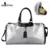 Серебряная Спортивная сумка Lady Luggage Bag in Travel Bag with Tag Duffel Gym Bag Leather Women Yoga Fitness sac de sport Big XA806WD