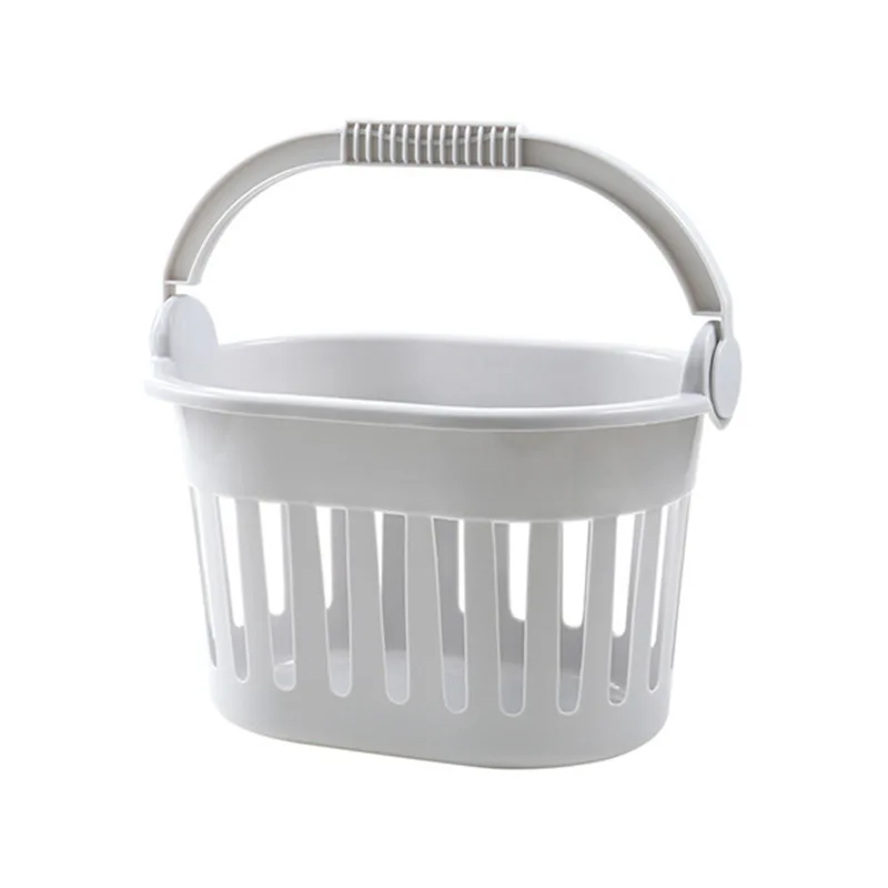 1 PC Plastic Hanging Shower Basket with Handle for Bathroom Multi-Function Home Kitchen Drain Storage Holder Sundries Basket - Цвет: Светло-серый