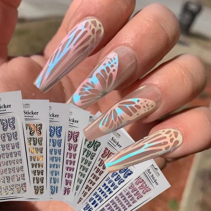 All 3D Laser Holographic Nail Stickers for nails Manicure Nail Art decals stickers Decor