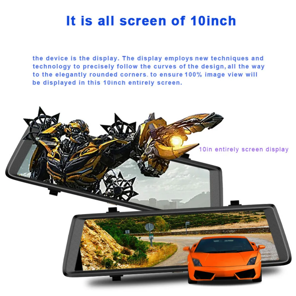 Видеорегистратор V6 FHD 1920X1080 3g Android, зеркальный видеорегистратор 10 дюймов, gps, автомобильный видеорегистратор ADAS, двойная камера, WiFi, DVR, контроль, 24 часа, видеорегистратор для парка