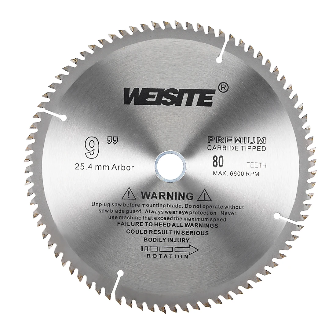 

uxcell 9" Circular Saw Blade, 80T 3/4" Arbor, Wood TCT Carbide Tipped Slitting Saw