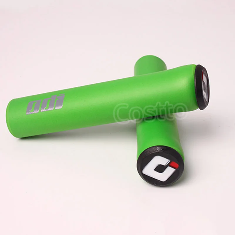 ODI MTB руль ручки для велосипеда силиконовые ручки для руля Анти-занос, удар-поглощающий мягкий горный велосипед ручка Аксессуары для велосипеда - Цвет: Green 1 Pair
