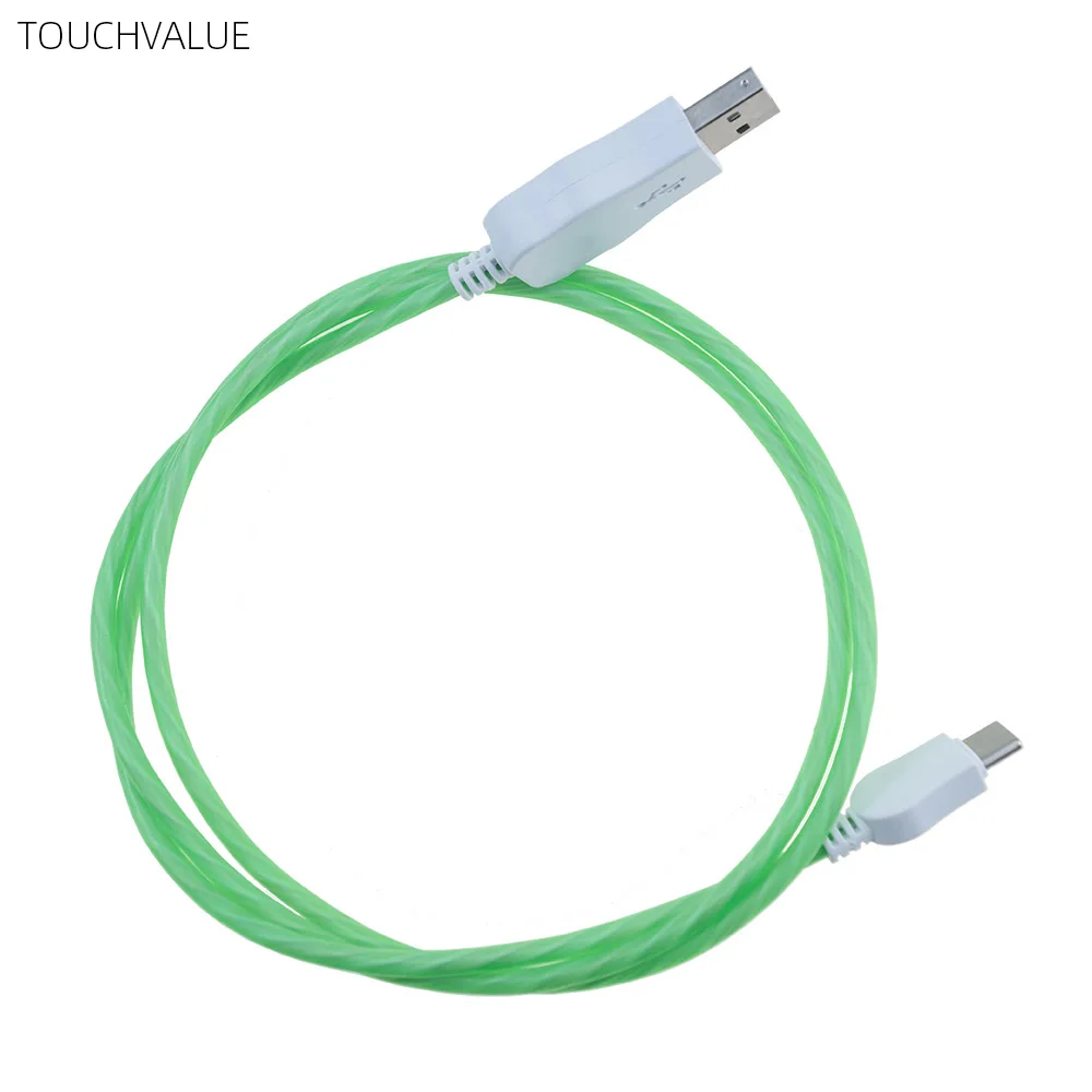 Для замены кабеля мобильного телефона 2 м мигающий кабель type-C Micro usb зарядный кабель розовый красный синий зеленый белый