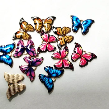 

10pcs Colorful Butterfly Enamel Alloy Charm Pendant For DIY Jewelry Making Necklace Handmade Craft Accessories