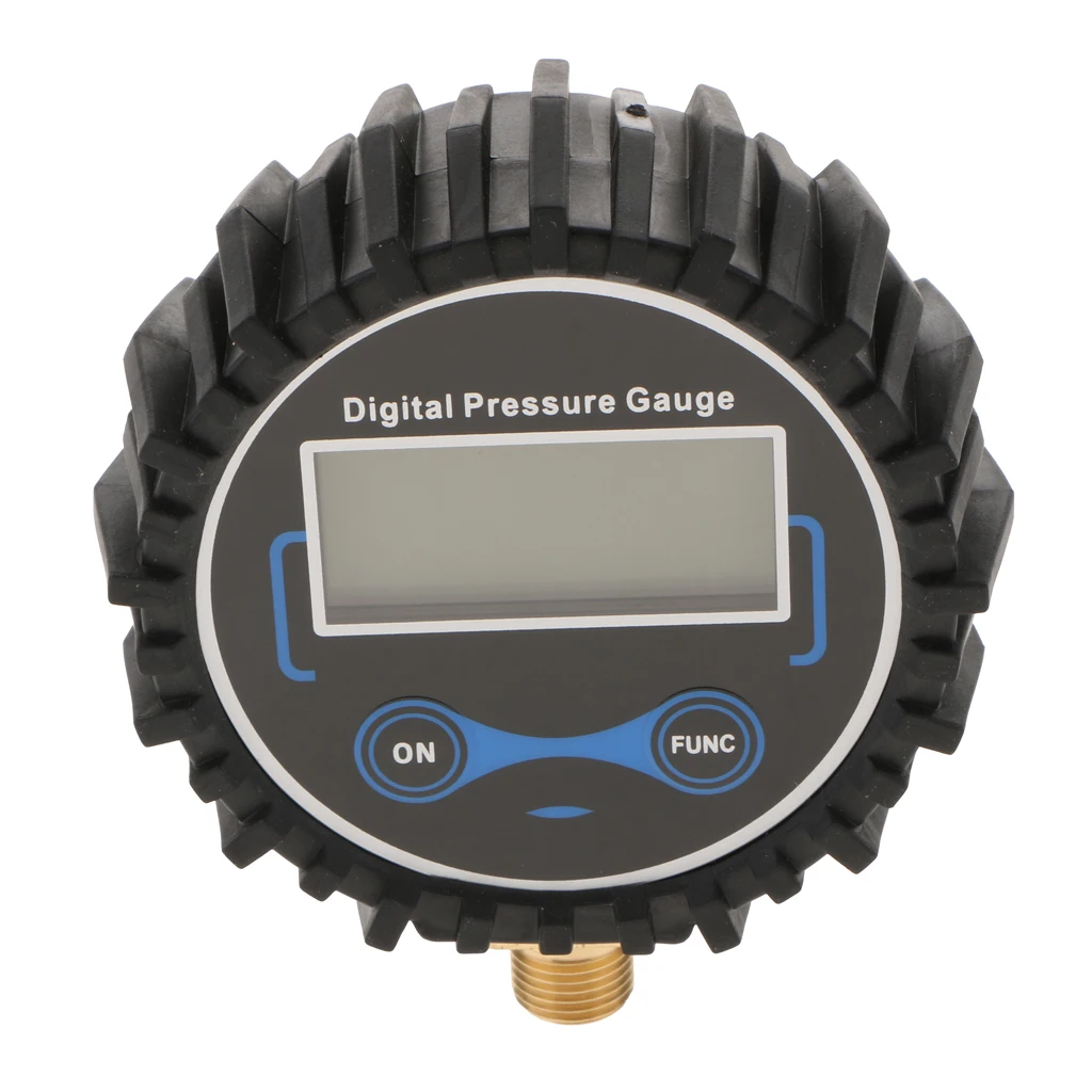 200PSI Digital Tire Inflator Pressure Gauge with Quick Connector Plug Black