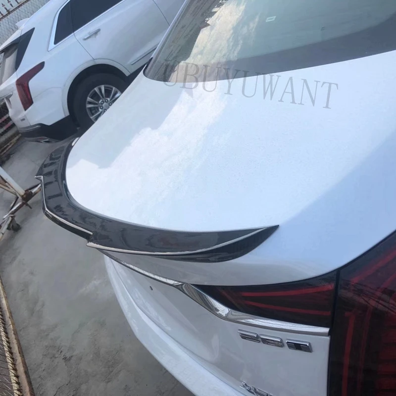 Для Cadillac CT6 ABS пластик Поддельные углеродного волокна внешний задний спойлер задний багажник загрузки крыло украшение автомобиля стиль