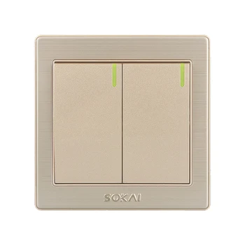 

stainless steel aluminumpanel luxury 2 way UK European standard button on/off light wall switch
