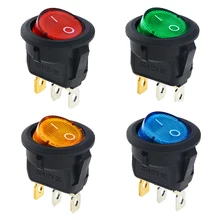 Rond à bascule, bouton à bascule, SPST, 3 broches, accessoires pour bricolage, 1 pièce, 20A KCD1-2 lumière LED, 20mm, 1 pièce