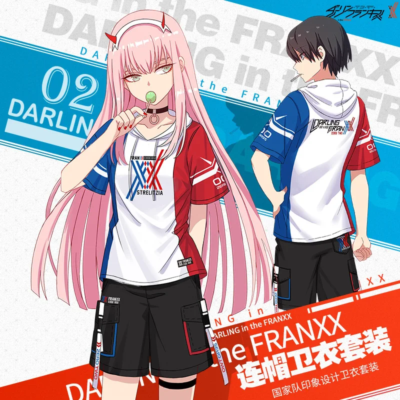 Animie 02 Zero Two Cosplay Costume DARLING In The FRANXX Lead Role DFXX Women Halloween Costumes T-shirt Pants | Тематическая