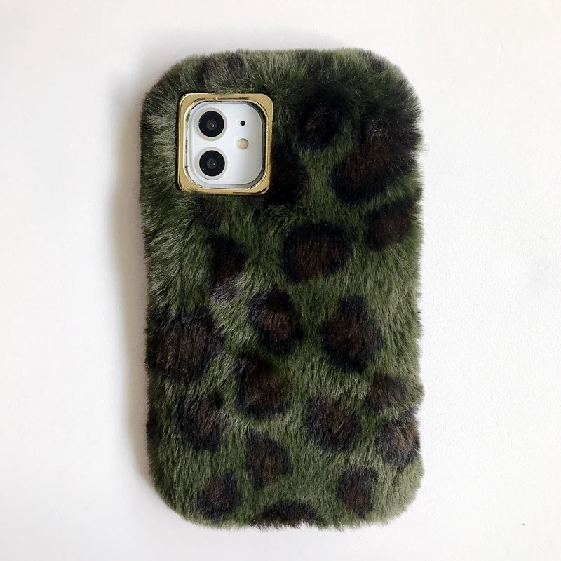 Пушистый Леопардовый плюшевый чехол для iPhone 11 Pro Max Чехол Мягкий Силиконовый противоударный чехол для iPhone X XR XS MAX 7 8 Plus 11 Pro Coque