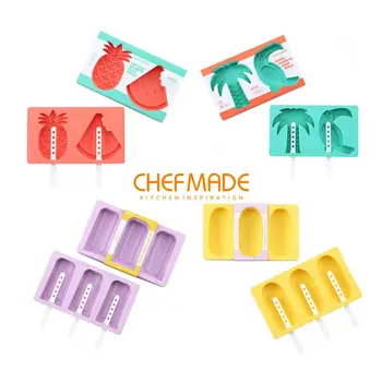 

CHEFMADE Ice Popsicle Molds, Silicone Popsicle Maker with Lid and Sticks, FDA Approved Easy-release BPA Free