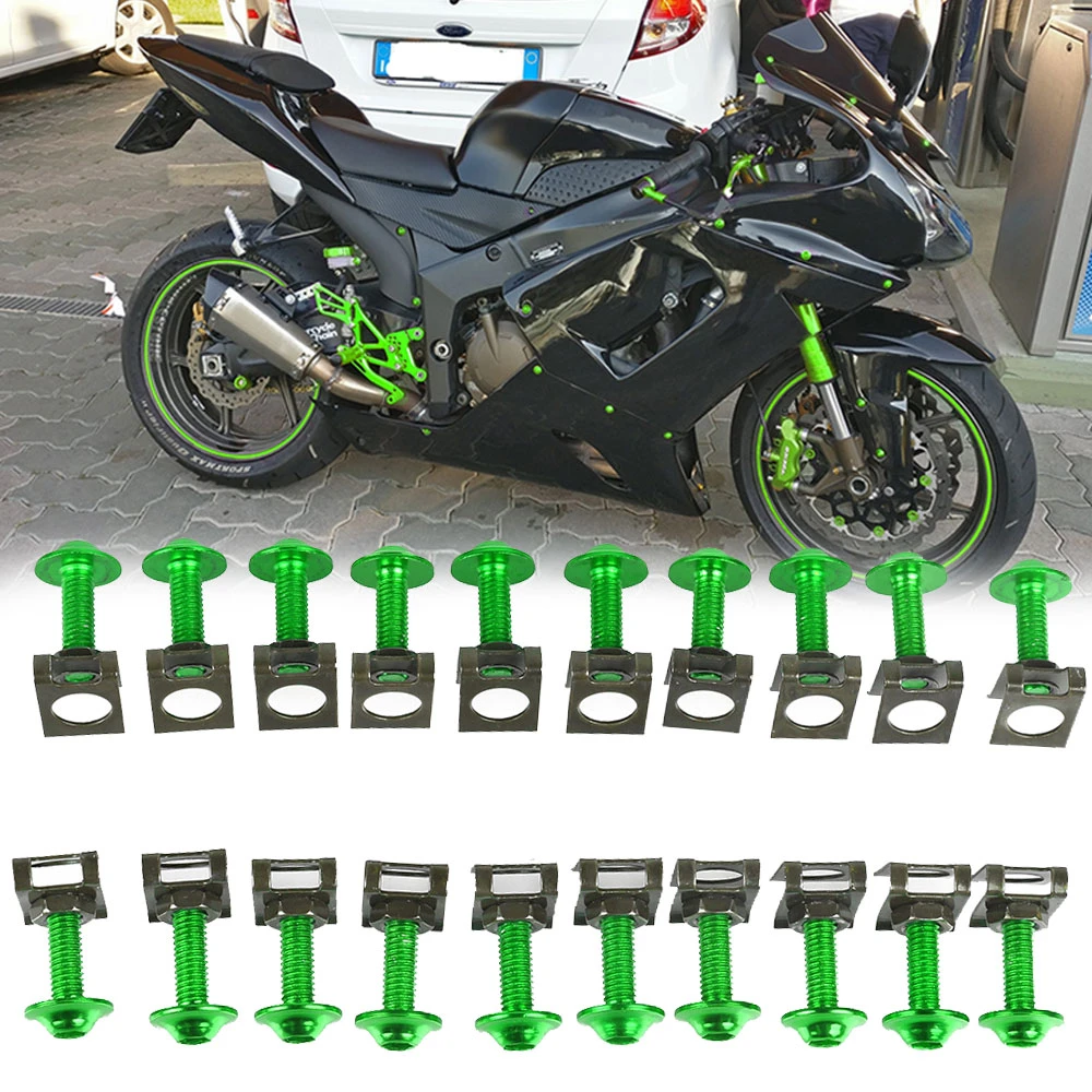 For KAWASAKI Ninja 300 EX300 Z250 HONDA CBR900RR 1000RR Motorcycle Fairing Screws 20pcs 6mm Body Spring Nut Bolts Kit|Covers & Mouldings| AliExpress