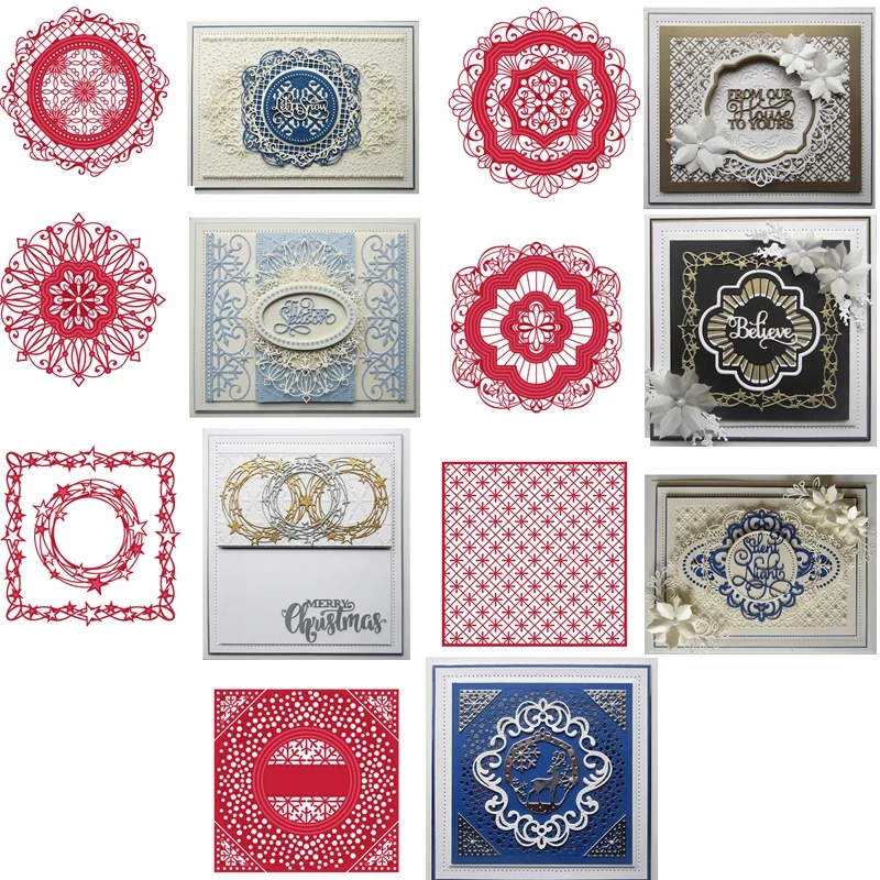 

Flowery Hollowed Circle Frame Die Cuts For Card Making DIY Scrapbooking Circle Frame Metal Cutting Dies Stencils New 2019