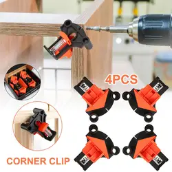 4PC60 90 120 Degree Woodworking ClampRight Angle Fixing Clips Picture Frame Corner Clamp Woodworking Hand Tool DIY Fixture Tool