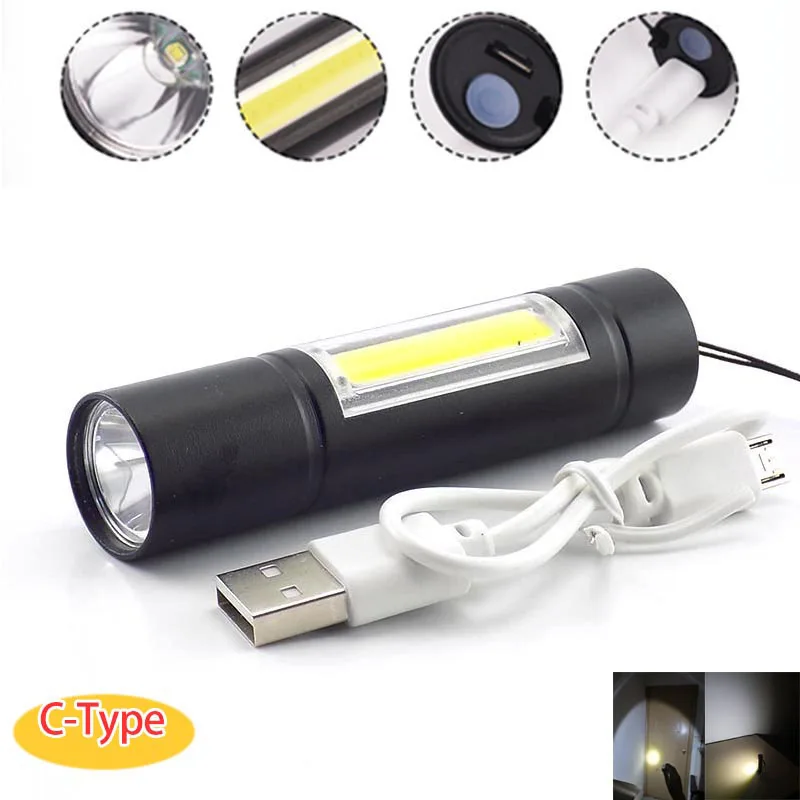 Мини флэш-светильник 2 светодиодный COB Q5 ручка светильник USB linterna работа вспышка светильник фонарь перезаряжаемый аккумулятор лампа кемпинг linterna Высокая мощность
