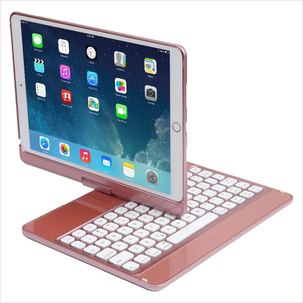 360 градусов Пластик Bluetooth клавиатура Защитный чехол с подставкой для iPad Air 1/Air 2/Pro 9,7 iPad 9,7 воздуха 10,5 10,2