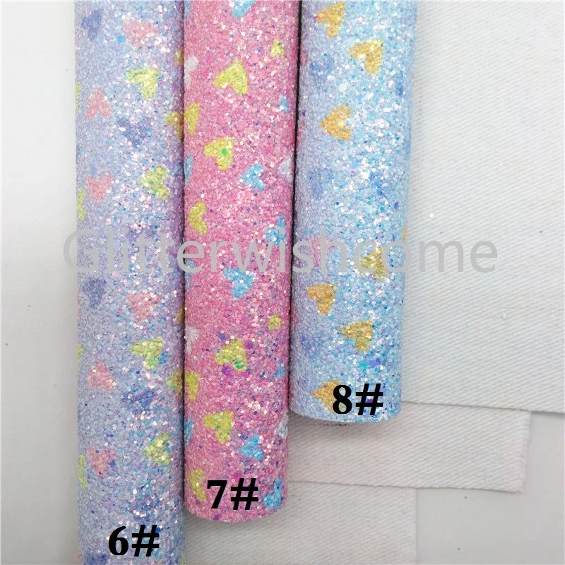 Glitterwishcome 21X29 см A4 размер Валентина кожа, сердца напечатаны Синтетическая кожа ткань винил для бантов, GM657A