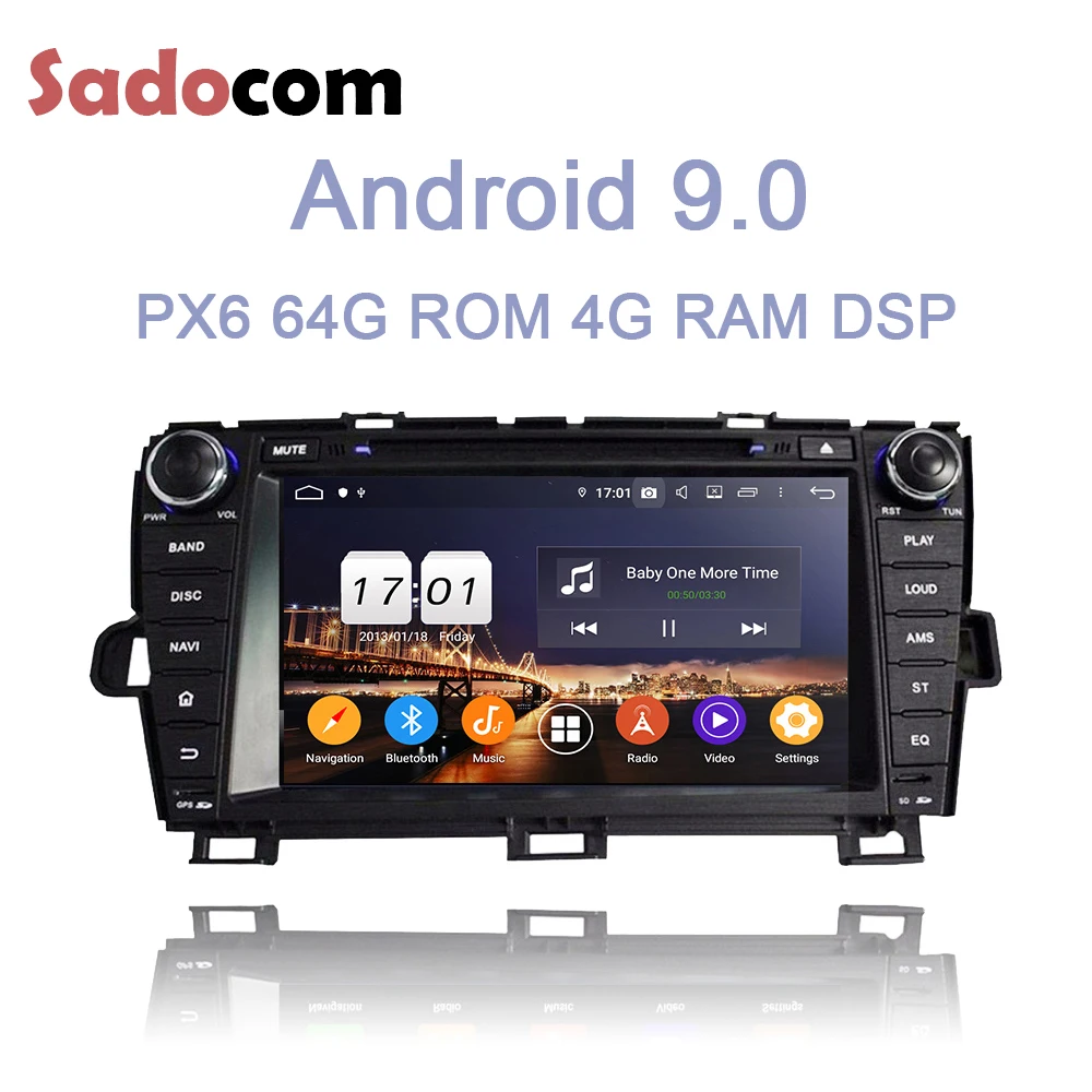 TDA7851 Android 9,0 автомобильный dvd-плеер для Toyota PRIUS 2009-2013 4 Гб ОЗУ 64 Гб ПЗУ 8 ядерный левый правый Вождение RDS Авто радио gps карта