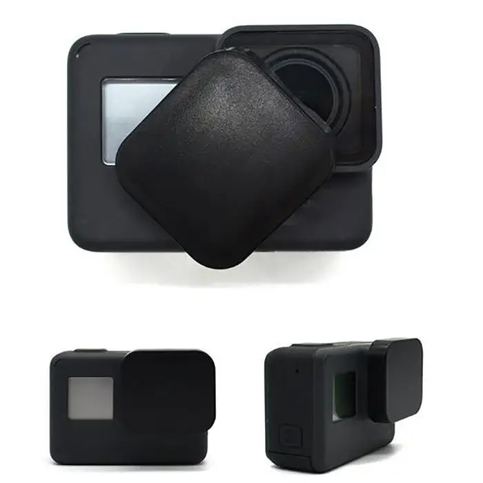 Защитная крышка объектива для GoPro Hero 6 5 Action camera Silicone, жесткие черные аксессуары