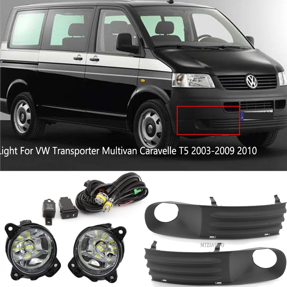 2Pcs LED fog Light For VW Transporter Multivan Caravelle T5 2003 2004 2005 2006 2007 2008 2009 2010 Fog Lights Lamp Bulbs | Автомобили и