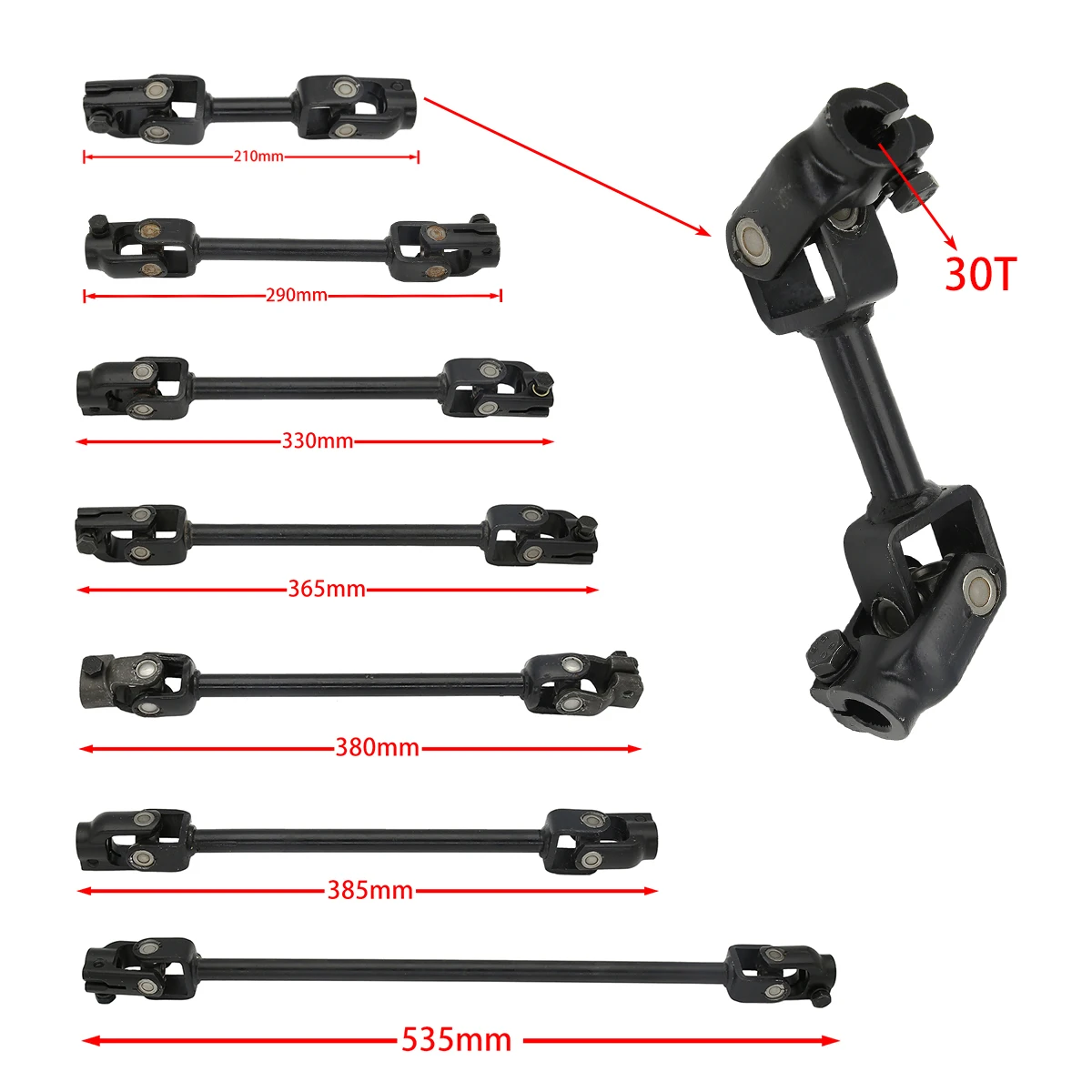 210mm 535mm 30T 15mm Power Steering Gear Shaft Rack Pinion Knuckle Go