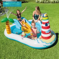 Summer Children's Water Slide Inflatables For Kids Backyard Water Park Children's Slide Fun Lawn Water Slides Pools For Outdoor 1