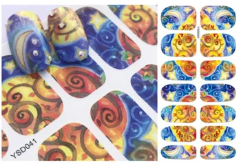 

3D Full Nail Water Decals Starry sky Pattern Transfer Nail Art Stickers / 1000pcs