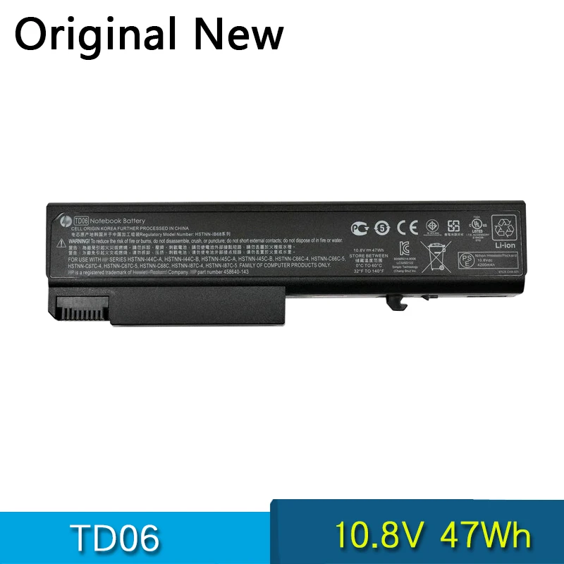 Оригинальный аккумулятор TD06 для HP Compaq 6500b Elitebook 6930 6930p 8440 8440p Probook 6440 6440b 6540 6540b 6545 6545b