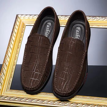 

Popular Men Loafers Shoes For Handmade Genuine Leather Mens Walking Driver Footwear Large Sizes Shoes For Men Slip On Sneakers