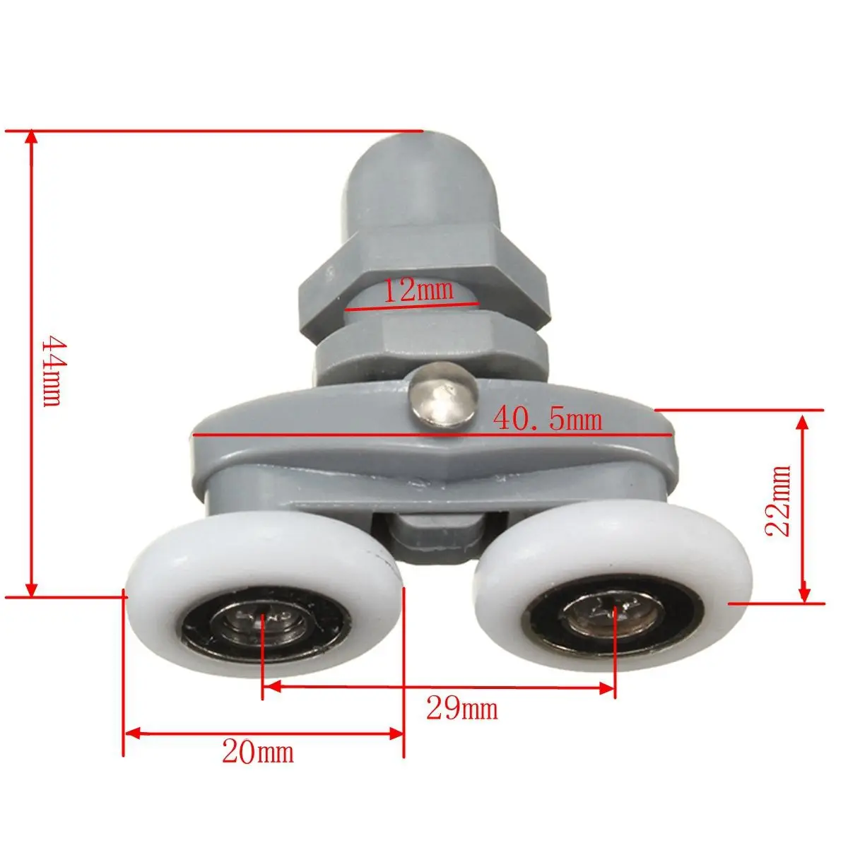 4X 20mm 23mm Adjustable Twin Bottom Top Shower Door Rollers Pulleys Wheels Runner Slider Double Swinging Pulley Wheel