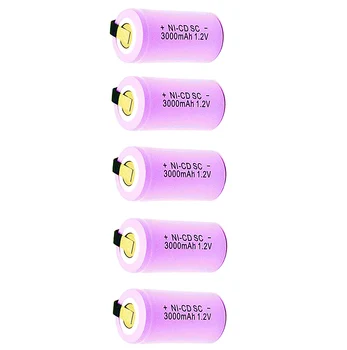 

4/6/8PCS High quality SC 1.2V Ni-CD battery 3000mAh rechargeable battery sub SC battery with tab for Charging Drill tools