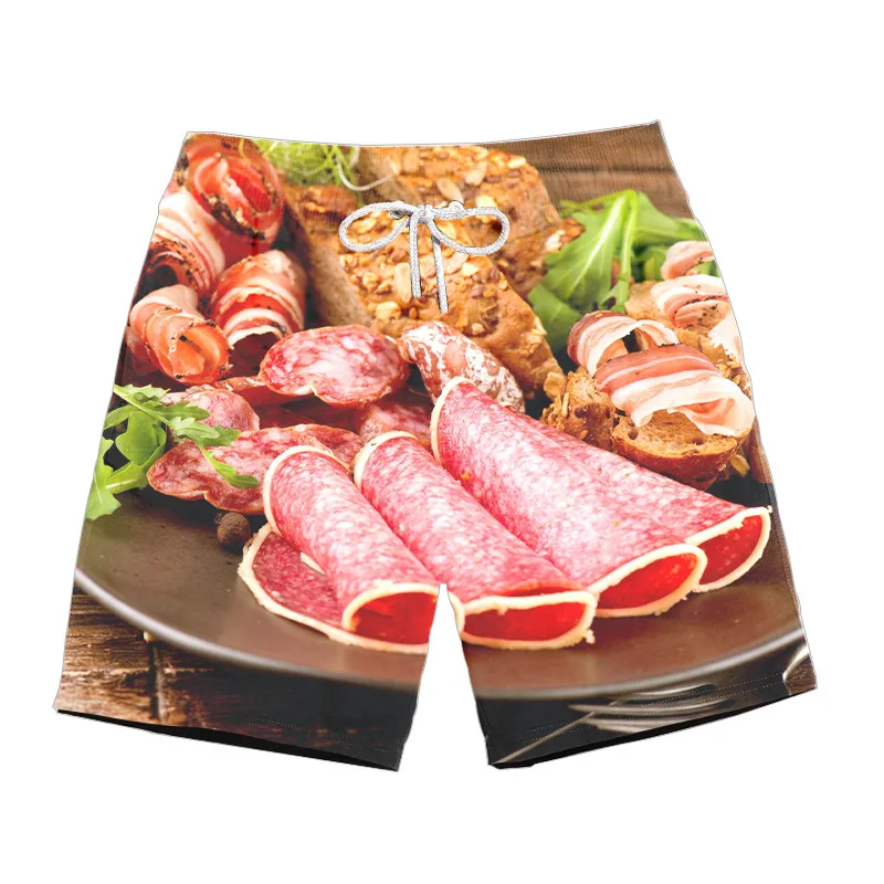 

2019 new Summer New Quick Dry Beach Shorts Men Hip Hop Short Pants Beach Wear Men's 3DDelicious food /fruit Shortsdrop shipping
