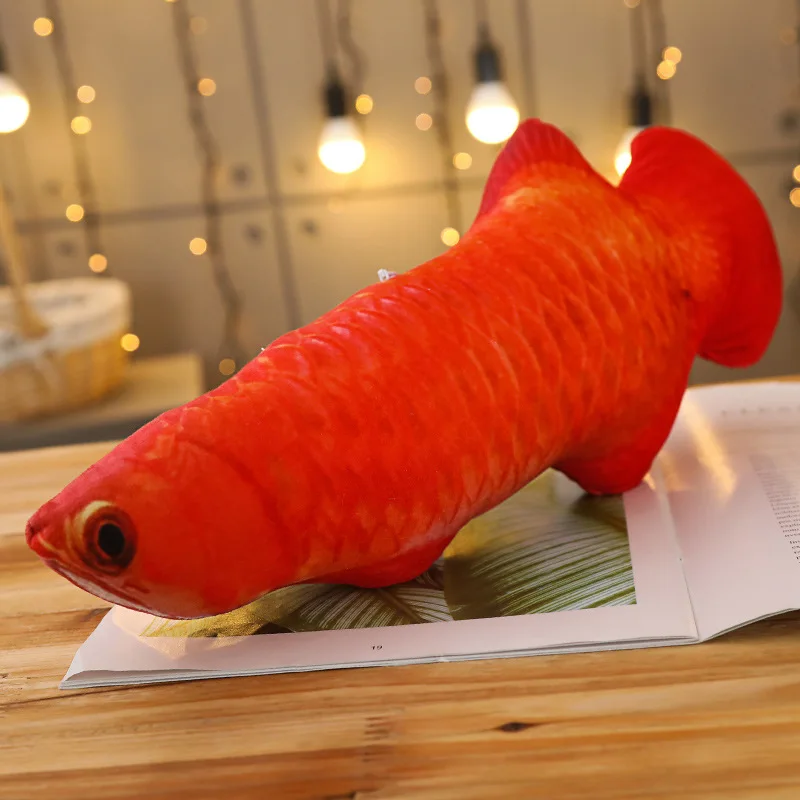 60-120 см креативная игрушка в форме рыбы, плюшевая подушка в виде животного, кукла, милая мягкая подушка, игрушки, украшение дома, подарок на день рождения - Цвет: Red arowana