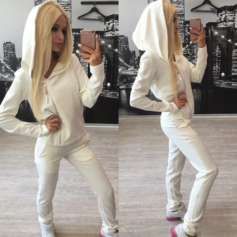 

2019 New Autumn Winter Women Sportswear Warm Velvet Tracksuit Two Piece Set Stripe Sweatshirt Pant Sweat Suit Casual Clothing