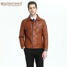 Мужская кожаная куртка натуральная телячья кожа черный желтый коричневый мужская куртка из натуральной кожи Мужская Осенняя мужская одежда из натуральной кожи M303